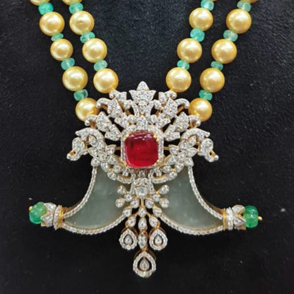 Puli goru pendant tiger pendant mens Jewelry necklace Pearl necklace statement jewelry silver necklace 925 silver with 22k gold plated - SHABURIS