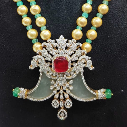 Puli goru pendant tiger pendant mens Jewelry necklace Pearl necklace statement jewelry silver necklace 925 silver with 22k gold plated - SHABURIS