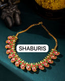 Mango Mala kundan Pure Silver jewelry Indian ,diamond Necklace-SHABURIS