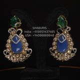 Polki earrings, diamond jhumka ear ring,Pure silver south indian jewelry 925 silver jewelry indian lyte weight jewelry-SHABURIS