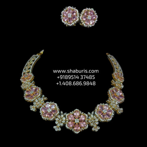 Cocktail necklace diamond Jewelry necklace Pearl necklace statement jewelry silver necklace 925 silver with 22k gold plated - SHABURIS