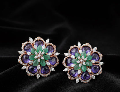 Polki Studs Polki Earrings Cocktail Earrings Diamond Studs Diamond Earrings Simple Studs Pearl Studs 925 Silver Earrings Silver Jewelry - SHABURIS