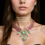 Cocktail necklace diamond Jewelry necklace Pearl necklace statement jewelry silver necklace 925 silver with 22k gold plated - SHABURIS