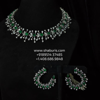 Cocktail necklace diamond Jewelry necklace Pearl necklace statement jewelry silver necklace 925 silver with 22k gold plated - SHABURIS