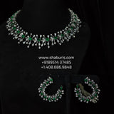 Cocktail necklace diamond Jewelry necklace Pearl necklace statement jewelry silver necklace 925 silver with 22k gold plated - SHABURIS