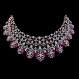 Bridal necklace diamond Jewelry necklace Pearl necklace statement jewelry silver necklace 925 silver with 22k gold plated - SHABURIS