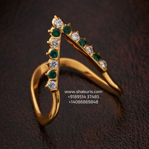 Kalyanam Vanki  Ring wedding jewelry silver necklace 925 silver with 22k gold plated - SHABURIS
