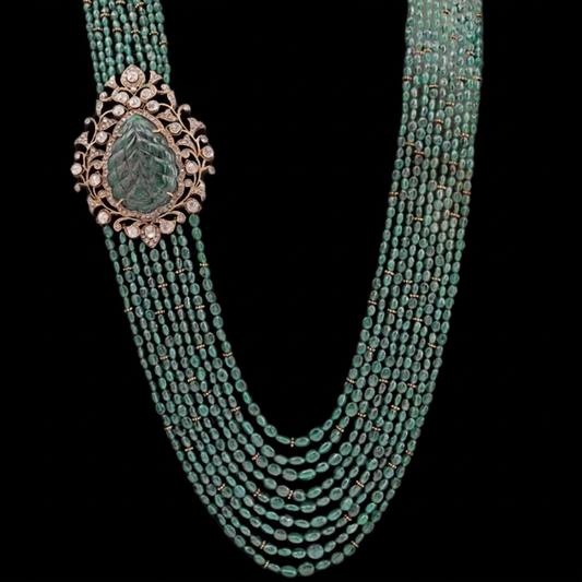 Victorian necklace Pure Silver jewelry Indian diamond Necklace-SHABURIS