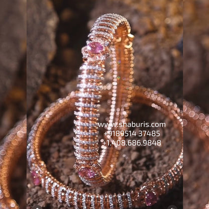 Diamond bangles polki Jewelry,Pure Silver Jewellery Indian ,diamond bangles kundan jewelry,south indian bridal jewelry-NIHIRA-SHABURIS