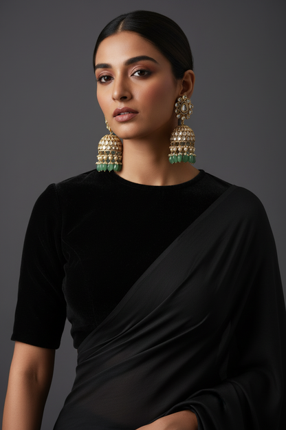 Polki Earrings 925 Silver Jewelry Silver Earrings - SHABURIS