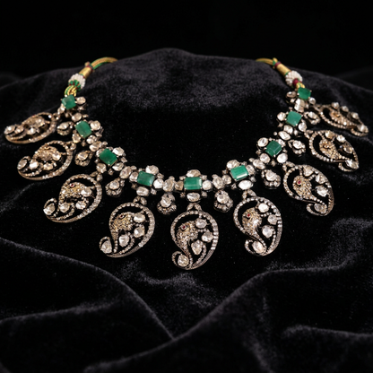 Mango Mala Diamond necklace pure silver jewelry indian wedding Jewelry indian bridal jewelry beads jewelry 925 silver jewelry-SHABURIS