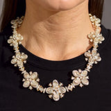 Polki necklace diamond Jewelry necklace Pearl necklace statement jewelry silver necklace 925 silver with 22k gold plated - SHABURIS