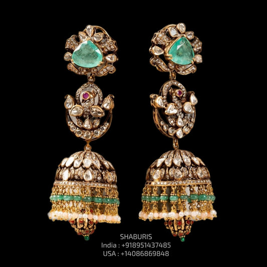Victorian Earrings 925 Silver Jewelry-SHABURIS