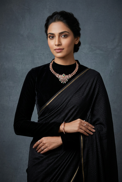 Diamond Necklace - 925 silver Jewelry,South Indian Jewelry,bridal choker,Indian Wedding Jewelry,pure Silver indian jewelry - NIHIRA - SHABURIS