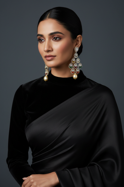 Polki Studs Polki Earrings Cocktail Earrings Diamond Studs Diamond Earrings Simple Studs Pearl Studs 925 Silver Earrings Silver Jewelry - SHABURIS