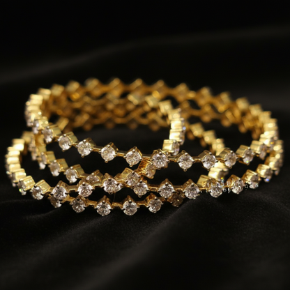 Diamond Bangles,South Indian Jewelry,silver indian Bangles,pure silver Swaroski Bangles,Indian Wedding Jewelry -NIHIRA-SHABURIS