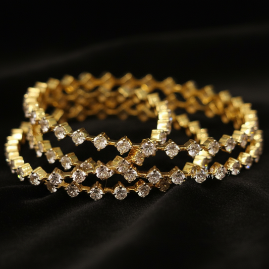 Diamond Bangles,South Indian Jewelry,silver indian Bangles,pure silver Swaroski Bangles,Indian Wedding Jewelry -NIHIRA-SHABURIS