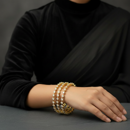 Diamond Bangles,South Indian Jewelry,silver indian Bangles,pure silver Swaroski Bangles,Indian Wedding Jewelry -NIHIRA-SHABURIS