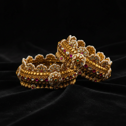 Nakshi Bangles Diamond bangles polki Jewelry,Pure Silver Jewellery Indian ,diamond bangles kundan jewelry,south indian bridal jewelry-SHABURIS