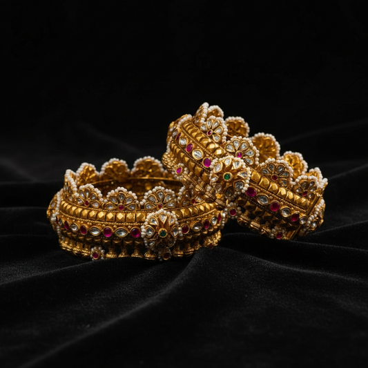 Nakshi Bangles Diamond bangles polki Jewelry,Pure Silver Jewellery Indian ,diamond bangles kundan jewelry,south indian bridal jewelry-SHABURIS