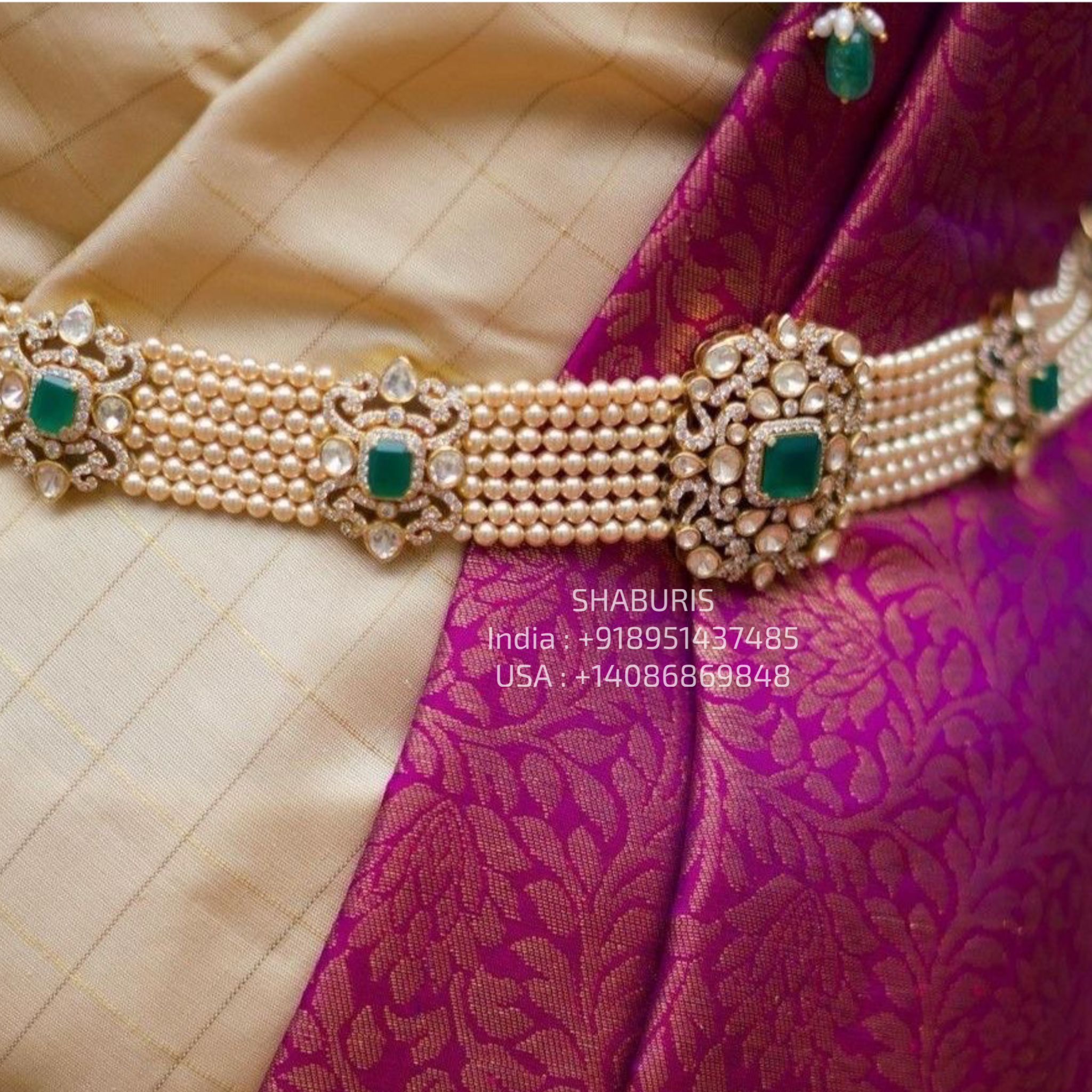 Light Weight Pearl Vaddanam Designs Light Weight Lakshmi Vaddanam