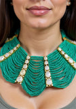 Emerald necklace diamond Jewelry necklace Pearl necklace statement jewelry silver necklace 925 silver with 22k gold plated - SHABURIS