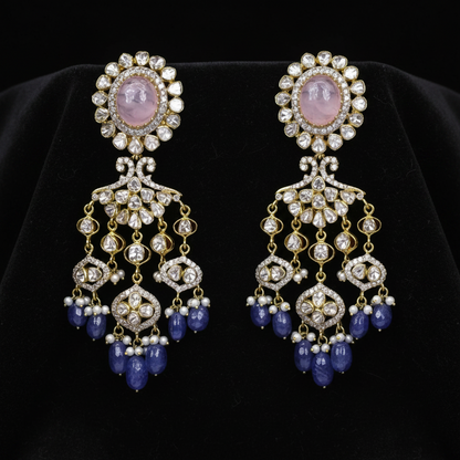 Polki Studs Polki Earrings Cocktail Earrings Diamond Studs Diamond Earrings Simple Studs Pearl Studs 925 Silver Earrings Silver Jewelry - SHABURIS
