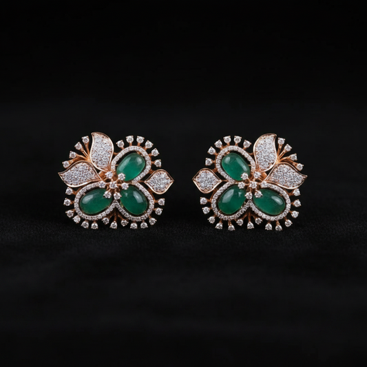 Polki Studs Polki Earrings Cocktail Earrings Diamond Studs Diamond Earrings Simple Studs Pearl Studs 925 Silver Earrings Silver Jewelry - SHABURIS