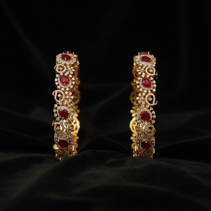 Diamond Bangles,South Indian Jewelry,silver indian Bangles,pure silver Swaroski Bangles,Indian Wedding Jewelry -NIHIRA-SHABURIS