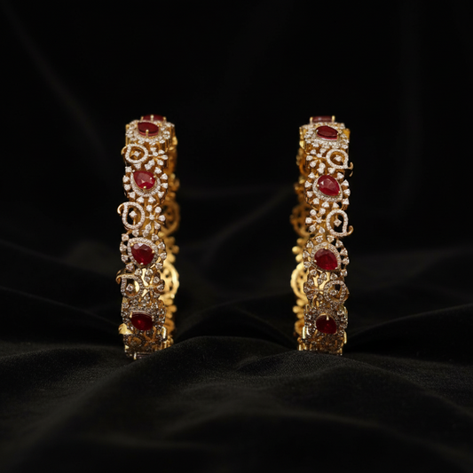 Diamond Bangles,South Indian Jewelry,silver indian Bangles,pure silver Swaroski Bangles,Indian Wedding Jewelry -NIHIRA-SHABURIS