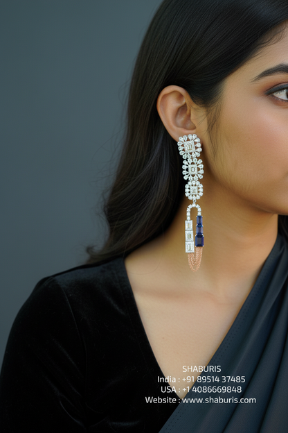 Polki Studs Polki Earrings Cocktail Earrings Diamond Studs Diamond Earrings Simple Studs Pearl Studs 925 Silver Earrings Silver Jewelry - SHABURIS