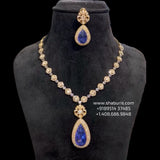 Cocktail necklace bridal necklace polki necklace diamond Jewelry necklace Pearl necklace statement jewelry silver necklace 925 silver with 22k gold plated - SHABURIS