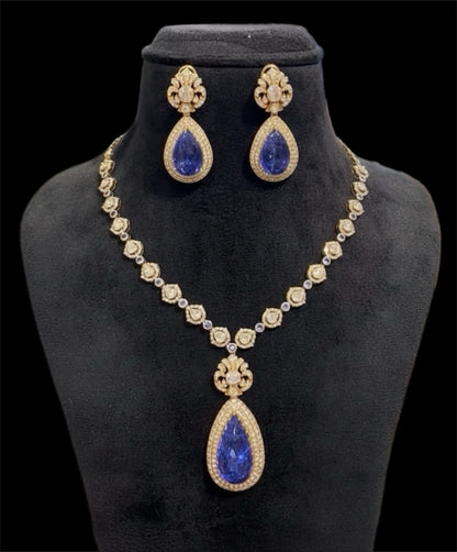 Cocktail necklace bridal necklace polki necklace diamond Jewelry necklace Pearl necklace statement jewelry silver necklace 925 silver with 22k gold plated - SHABURIS