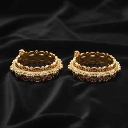 Nakshi Bangles Diamond bangles polki Jewelry,Pure Silver Jewellery Indian ,diamond bangles kundan jewelry,south indian bridal jewelry-SHABURIS
