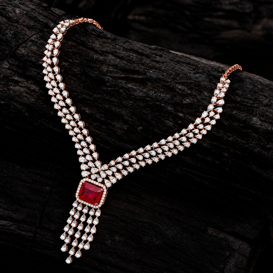 diamond necklace 925 silver jewelry 22k gold plated - SHABURIS