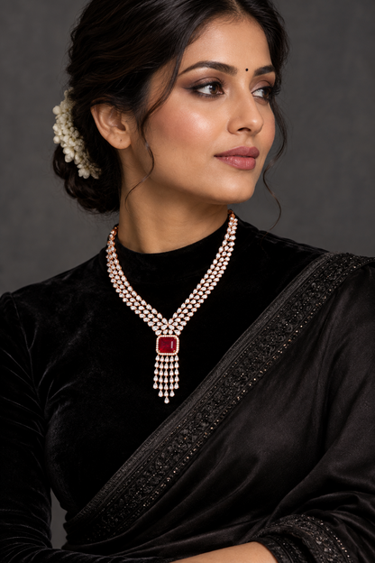 diamond necklace 925 silver jewelry 22k gold plated - SHABURIS
