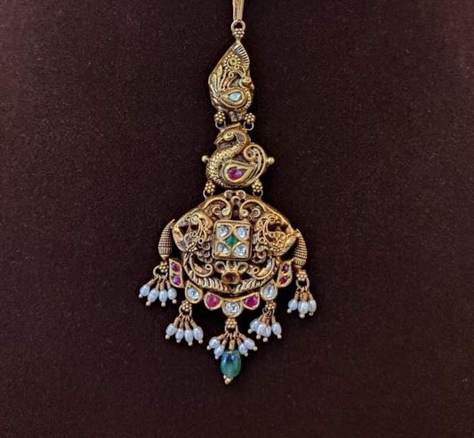 Nakshi Maang tikka,pure silver maang tikka,polki maang tikka,papati billa,kids tikka,kundan maang tikka 925 silver jewelry -SHABURIS