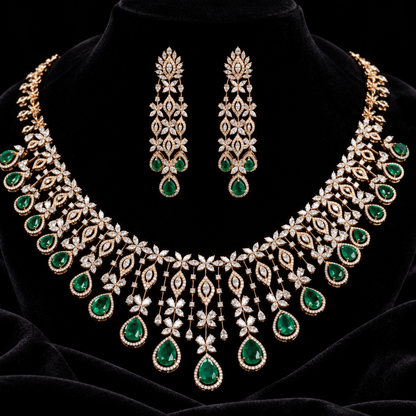 Diamond necklace 925 silver jewelry 22k gold plated - SHABURIS