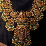 Guttapusalu necklace bridal necklace polki necklace diamond Jewelry necklace Pearl necklace statement jewelry silver necklace 925 silver with 22k gold plated - SHABURIS