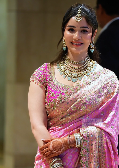 Sara tendulkar polki necklace diamond Jewelry necklace Pearl necklace statement jewelry silver necklace 925 silver with 22k gold plated - SHABURIS