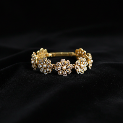 Polki Bangles - Diamond Bangles - 925 Silver Jewelry - 22ct Gold Plated - CZ Bangles - South indian diamond Bangles design