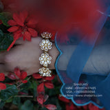 Polki Bangles - Diamond Bangles - 925 Silver Jewelry - 22ct Gold Plated - CZ Bangles - South indian diamond Bangles design