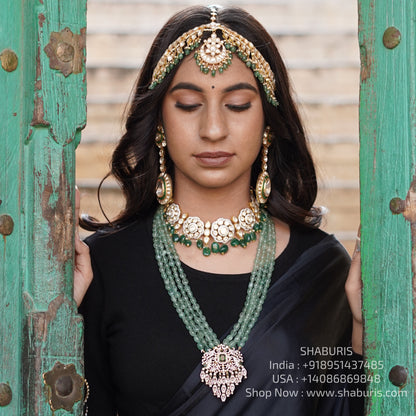 Polki necklace Pure Silver jewelry Indian diamond Necklace-SHABURIS