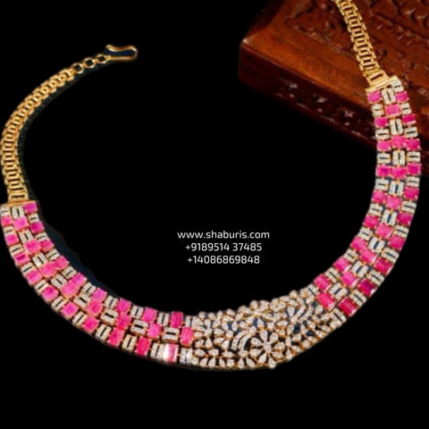 Cocktail necklace wedding jewelry silver necklace 925 silver with 22k gold plated - SHABURIS