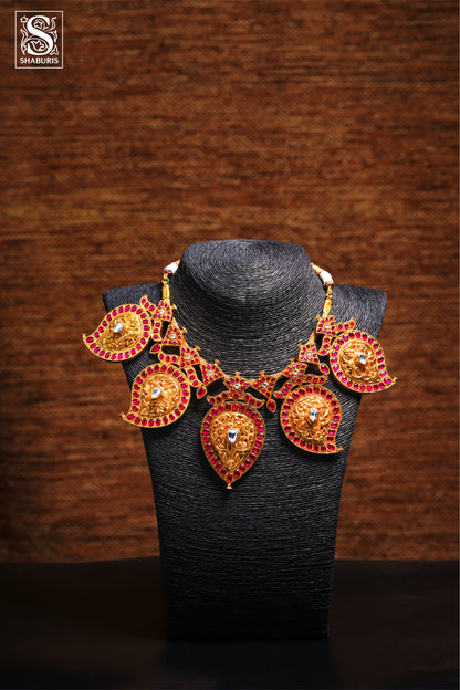Temple necklace Pure Silver jewelry Indian diamond Necklace silver jewelry - Ready Stock in Hyd Store - SHABURIS
