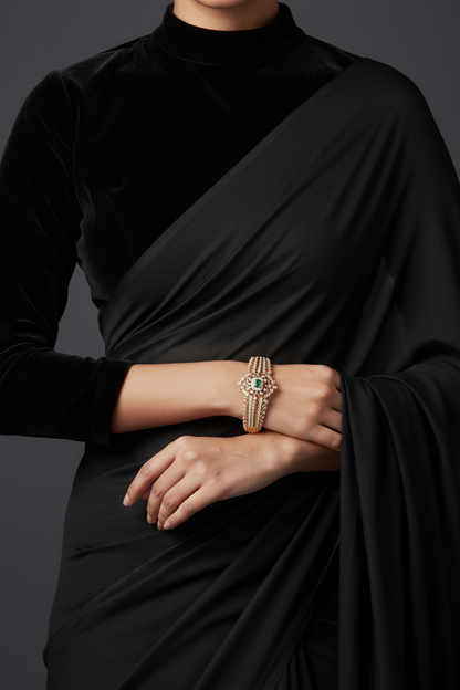 Diamond bracelet Cocktail bracelet Cocktail bangle - 925 Silver Jewelry - 22ct Gold Plated - CZ Bangles - South indian diamond Bangles design