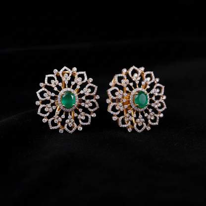 Polki Studs Polki Earrings Cocktail Earrings Diamond Studs Diamond Earrings Simple Studs Pearl Studs 925 Silver Earrings Silver Jewelry - SHABURIS