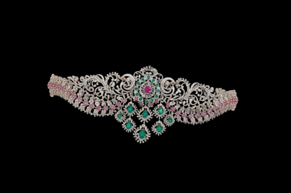 Diamond Vaddanam,South Indian Jewelry,Vaddanam,Kids Vaddanam,hip chain,diamond vaddanam,pure Silver indian jewelry  - SHABURIS