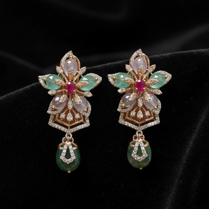 Polki Studs Polki Earrings Cocktail Earrings Diamond Studs Diamond Earrings Simple Studs Pearl Studs 925 Silver Earrings Silver Jewelry - SHABURIS