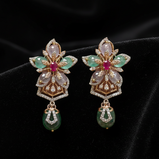 Polki Studs Polki Earrings Cocktail Earrings Diamond Studs Diamond Earrings Simple Studs Pearl Studs 925 Silver Earrings Silver Jewelry - SHABURIS